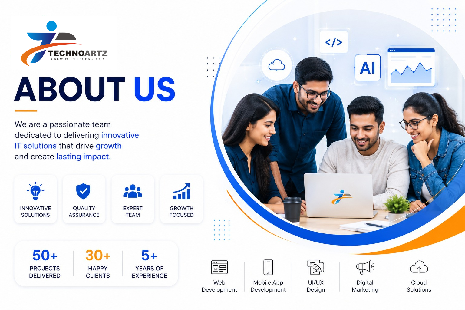 Technoartz IT company in Pune providing software development web development mobile app development and digital marketing services